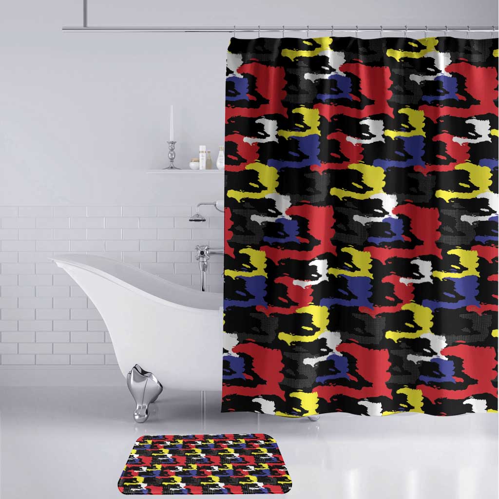 Haiti Map Camouflage Colorful Bathroom Set - African Pride