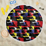 Haiti Map Camouflage Colorful Beach Blanket - African Pride
