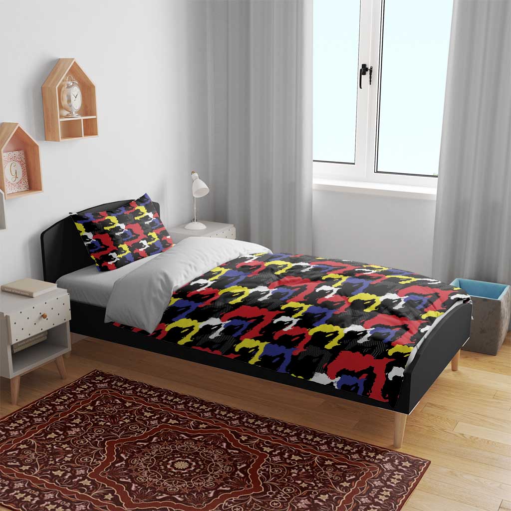 Haiti Map Camouflage Colorful Bedding Set - African Pride