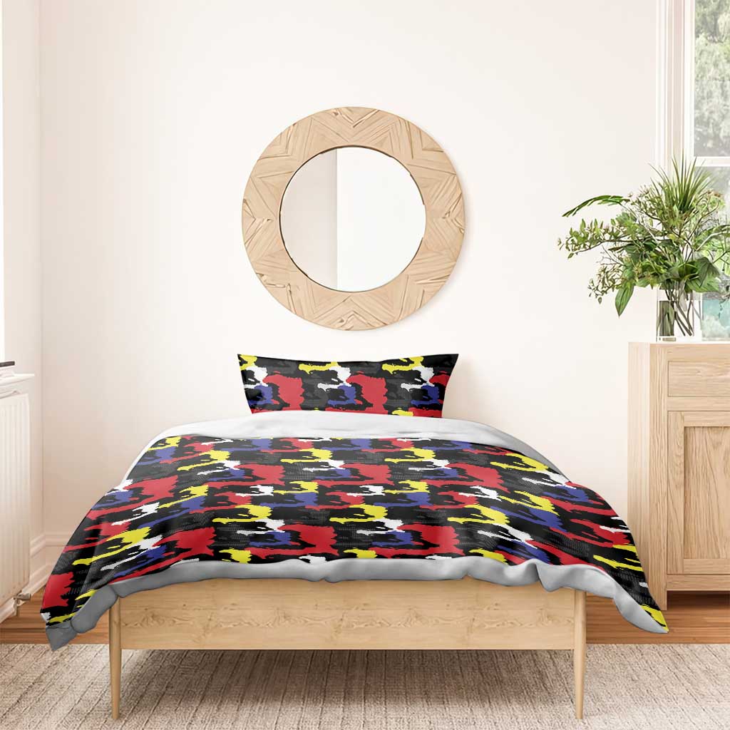 Haiti Map Camouflage Colorful Bedding Set - African Pride