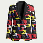 Haiti Map Camouflage Colorful Blazer - African Pride