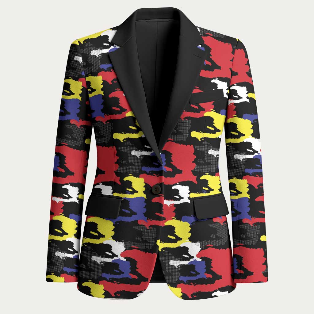 Haiti Map Camouflage Colorful Blazer - African Pride
