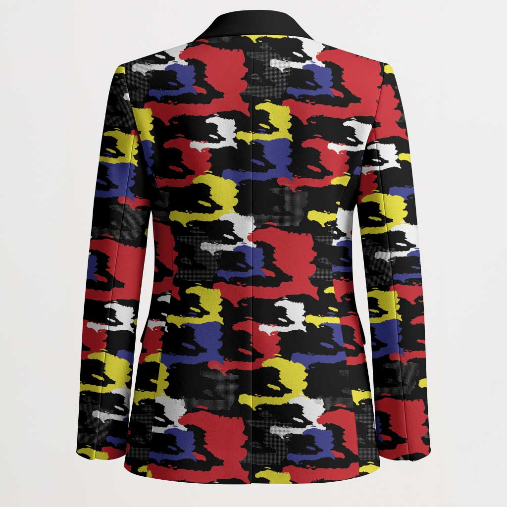 Haiti Map Camouflage Colorful Blazer - African Pride