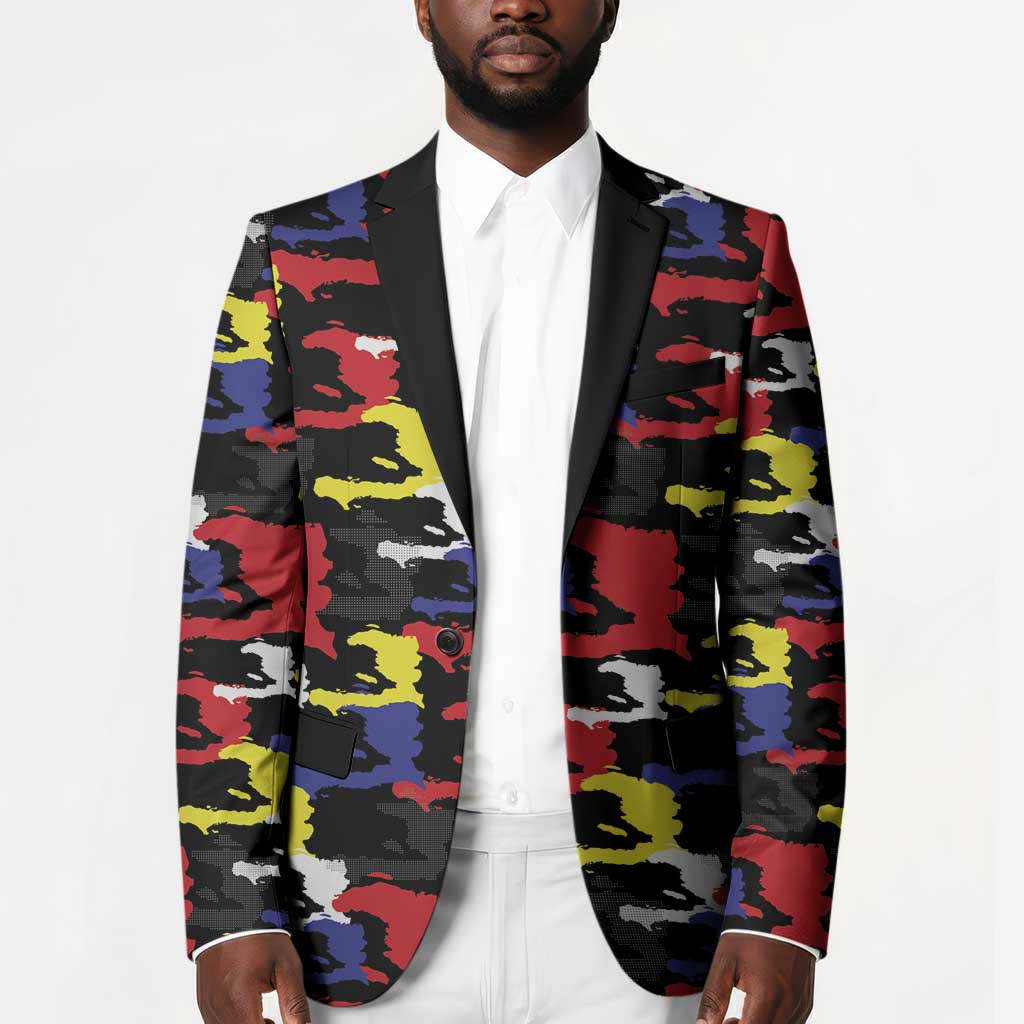 Haiti Map Camouflage Colorful Blazer - African Pride