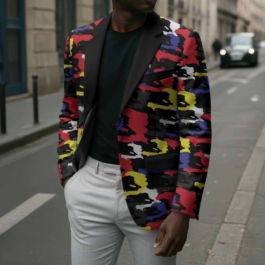 Haiti Map Camouflage Colorful Blazer - African Pride