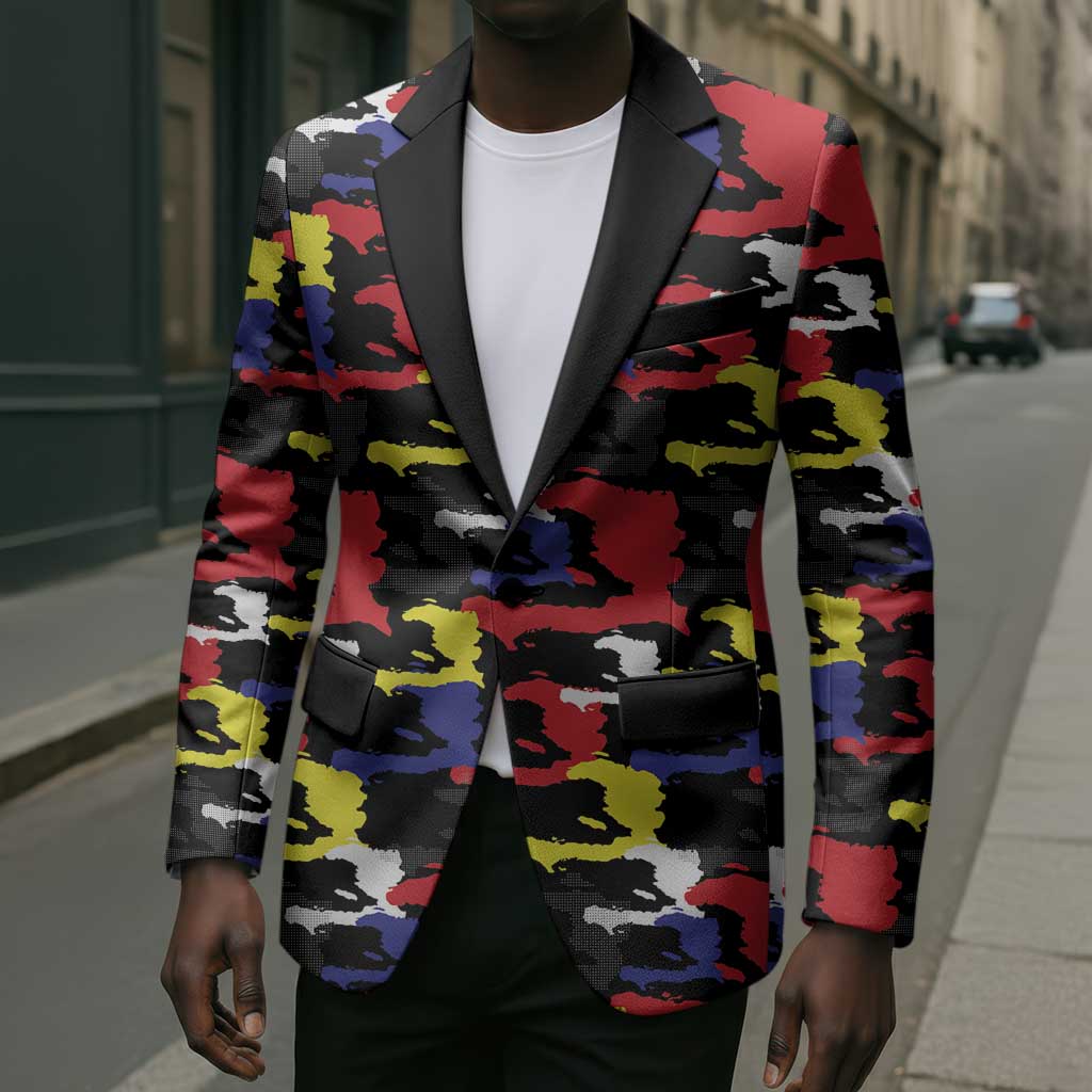 Haiti Map Camouflage Colorful Blazer - African Pride