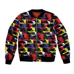 Haiti Map Camouflage Colorful Bomber Jacket - African Pride