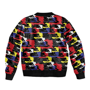 Haiti Map Camouflage Colorful Bomber Jacket - African Pride