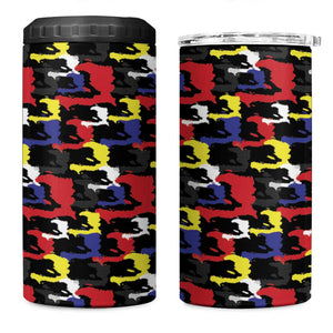 Haiti Map Camouflage Colorful 4 in 1 Can Cooler Tumbler - African Pride