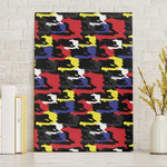 Haiti Map Camouflage Colorful Canvas Wall Art - African Pride