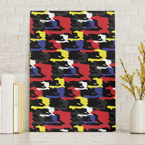 Haiti Map Camouflage Colorful Canvas Wall Art - African Pride