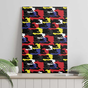 Haiti Map Camouflage Colorful Canvas Wall Art - African Pride
