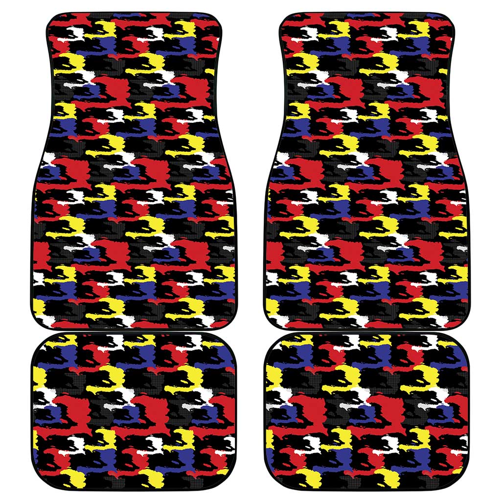 Haiti Map Camouflage Colorful Car Mats - African Pride