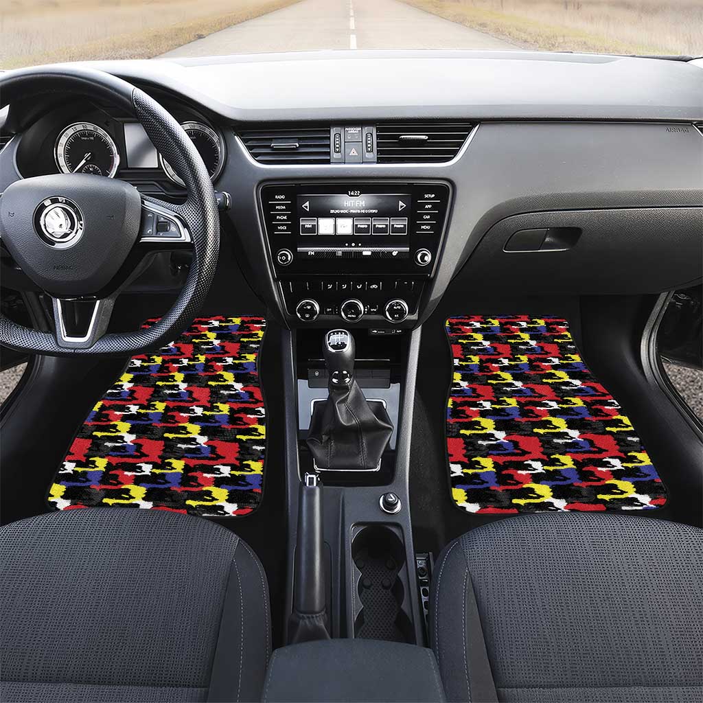 Haiti Map Camouflage Colorful Car Mats - African Pride