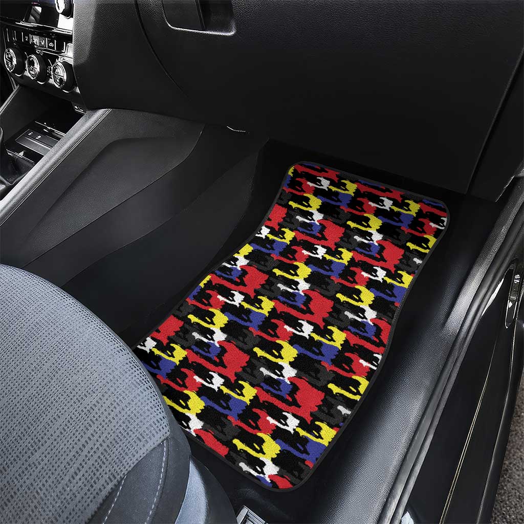 Haiti Map Camouflage Colorful Car Mats - African Pride