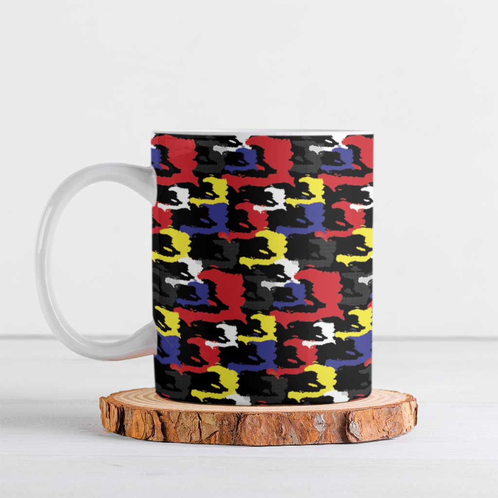 Haiti Map Camouflage Colorful Ceramic Mug - African Pride