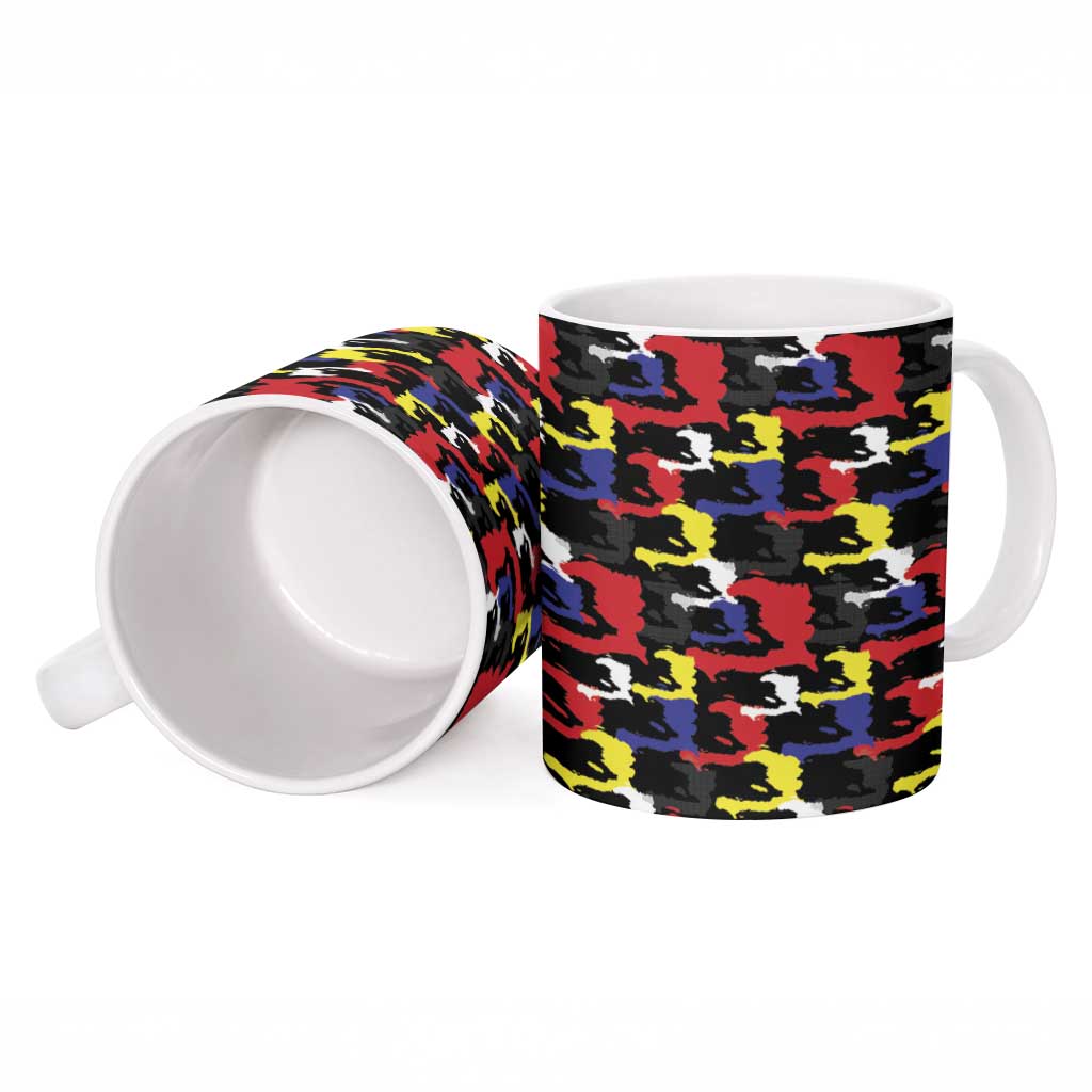 Haiti Map Camouflage Colorful Ceramic Mug - African Pride