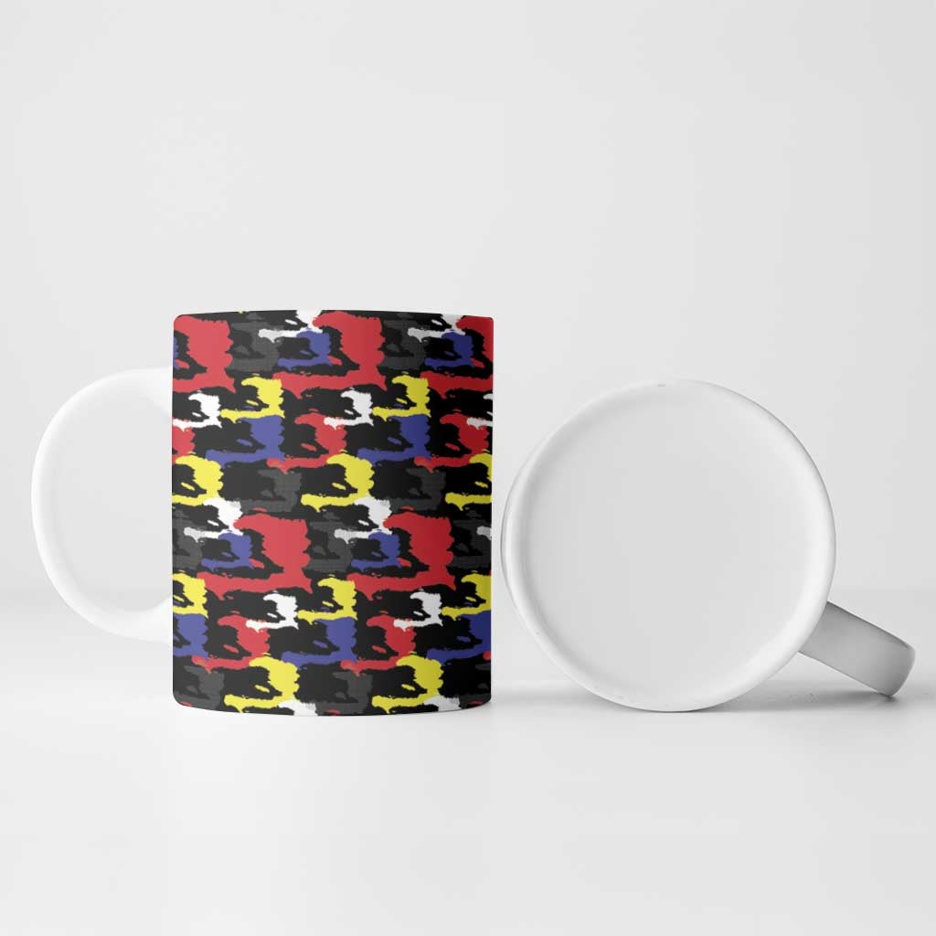 Haiti Map Camouflage Colorful Ceramic Mug - African Pride