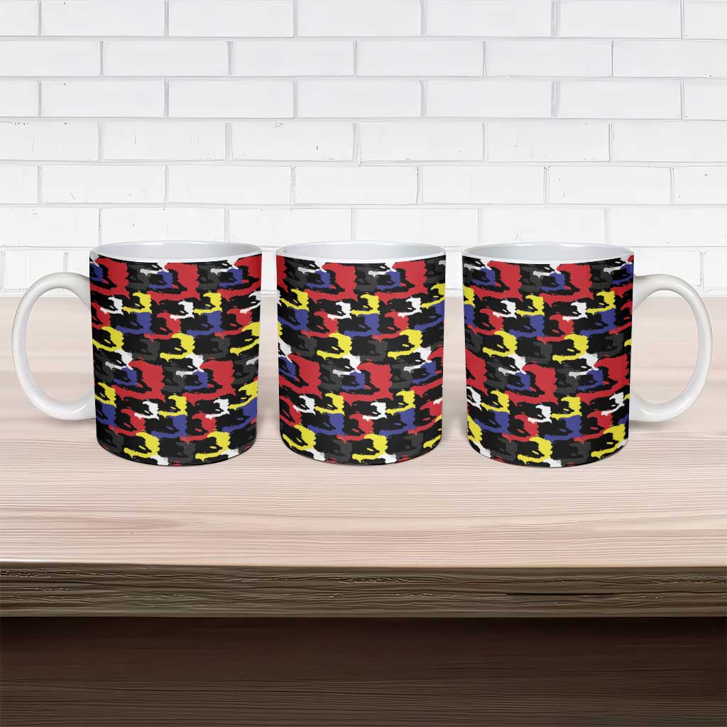 Haiti Map Camouflage Colorful Ceramic Mug - African Pride