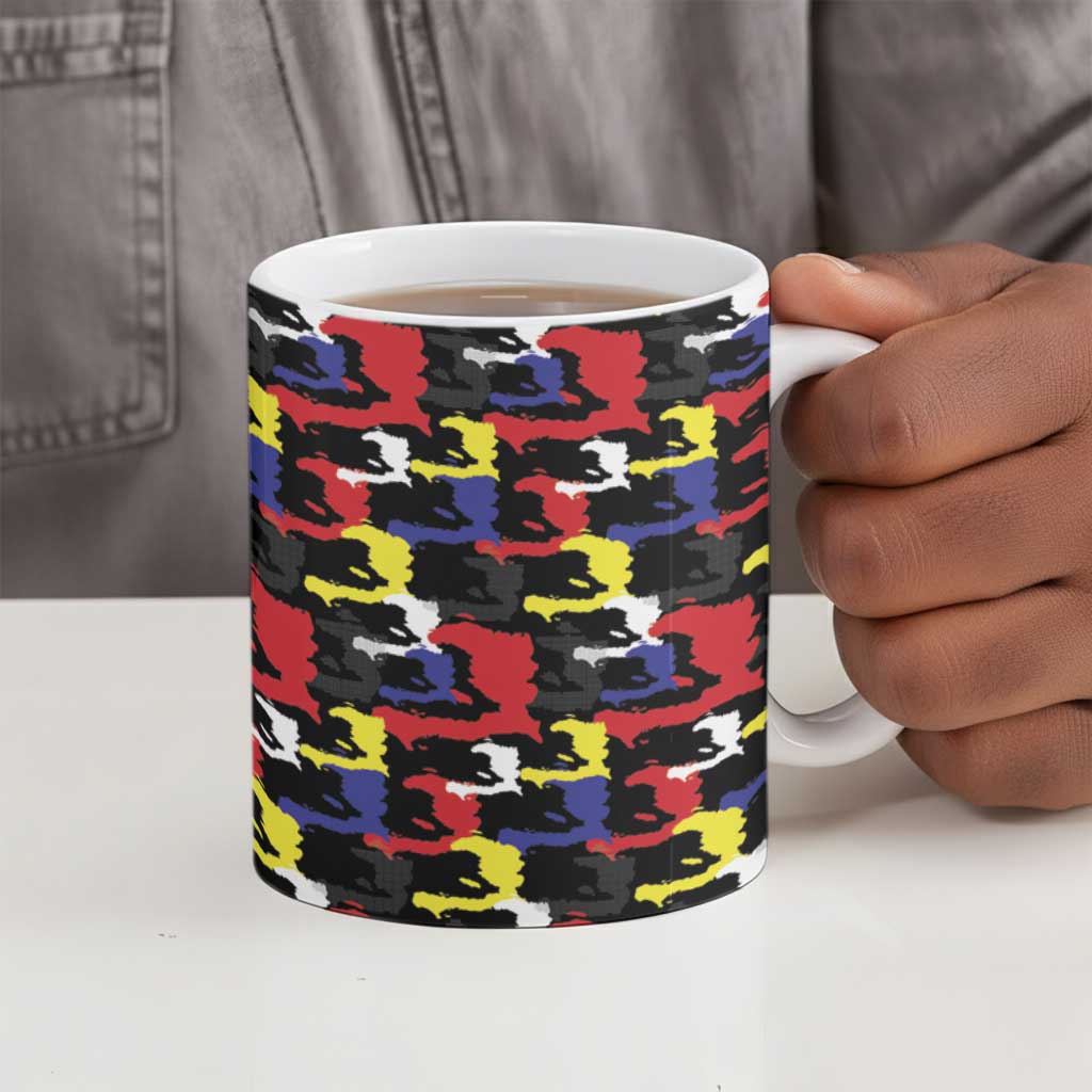 Haiti Map Camouflage Colorful Ceramic Mug - African Pride