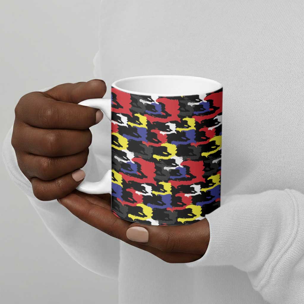 Haiti Map Camouflage Colorful Ceramic Mug - African Pride