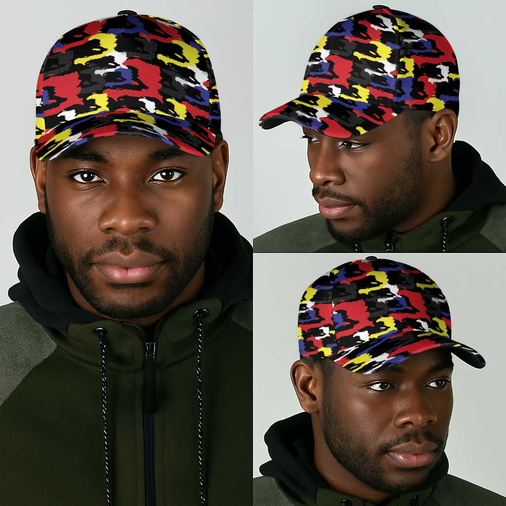 Haiti Map Camouflage Colorful Classic Cap - African Pride