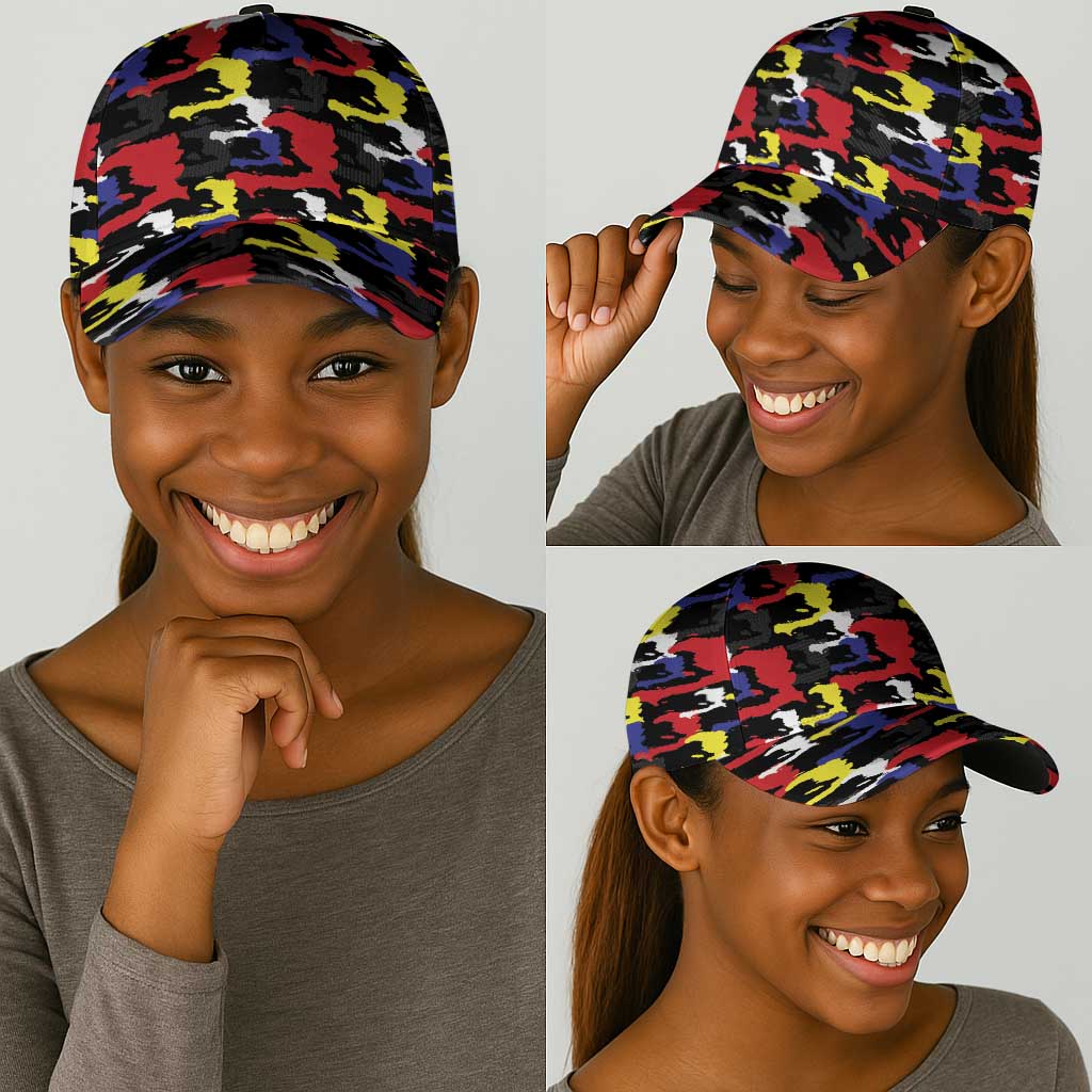 Haiti Map Camouflage Colorful Classic Cap - African Pride