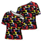 Haiti Map Camouflage Colorful Cross Shoulder Shirt - African Pride