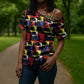 Haiti Map Camouflage Colorful Cross Shoulder Shirt - African Pride