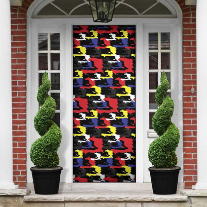 Haiti Map Camouflage Colorful Door Cover - African Pride