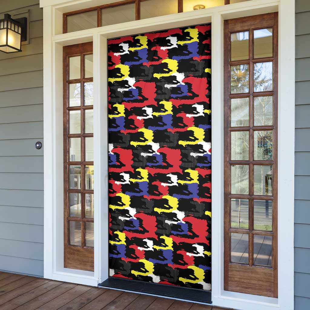 Haiti Map Camouflage Colorful Door Cover - African Pride