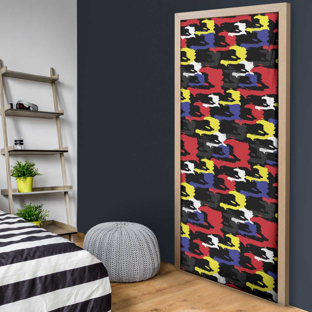 Haiti Map Camouflage Colorful Door Cover - African Pride