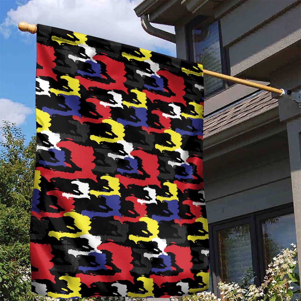 Haiti Map Camouflage Colorful Garden Flag - African Pride