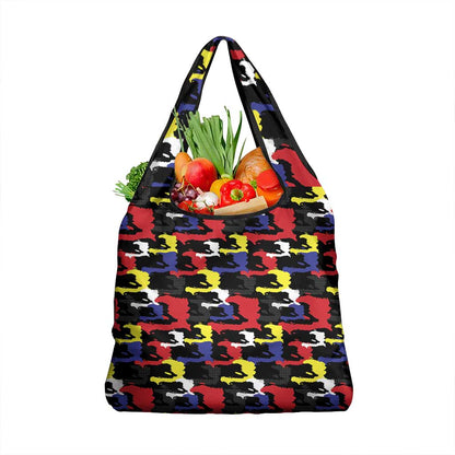 Haiti Map Camouflage Colorful Grocery Bag - African Pride