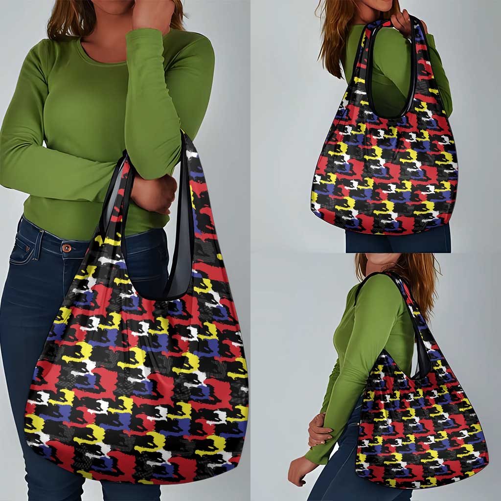 Haiti Map Camouflage Colorful Grocery Bag - African Pride
