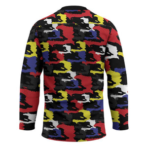 Haiti Map Camouflage Colorful Hockey Jersey - African Pride