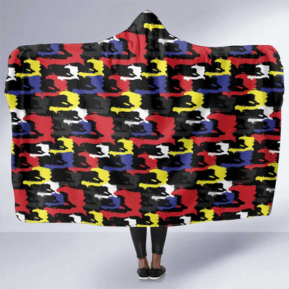 Haiti Map Camouflage Colorful Hooded Blanket - African Pride