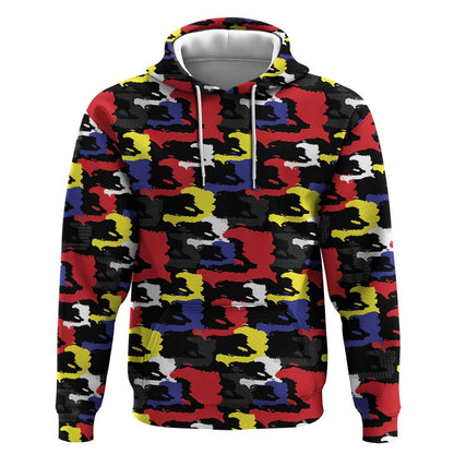 Haiti Map Camouflage Colorful Hoodie - African Pride
