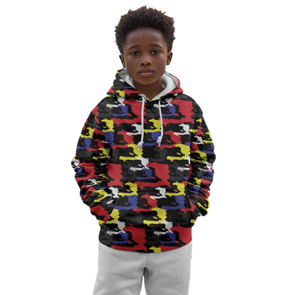 Haiti Map Camouflage Colorful Kid Hoodie - African Pride