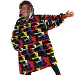 Haiti Map Camouflage Colorful Kid Wearable Blanket Hoodie - African Pride