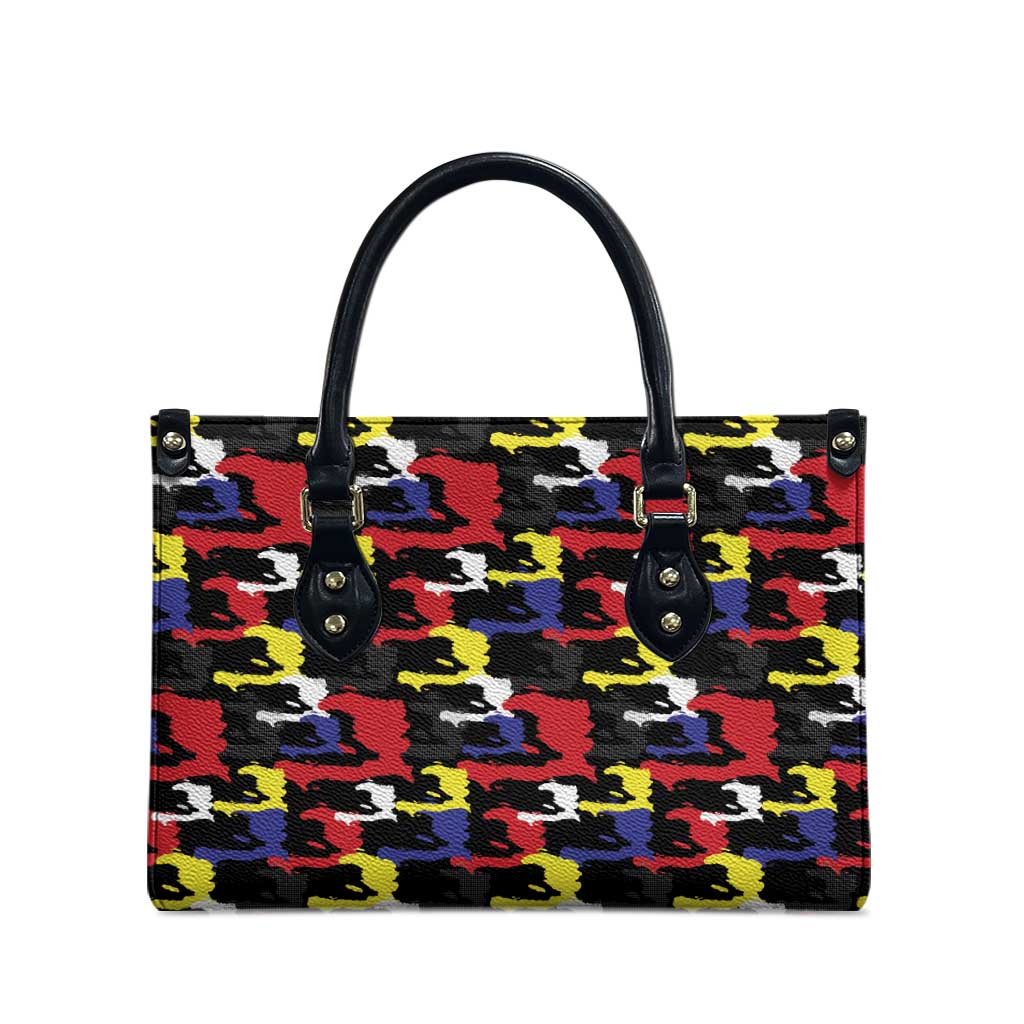 Haiti Map Camouflage Colorful Leather Bag - African Pride