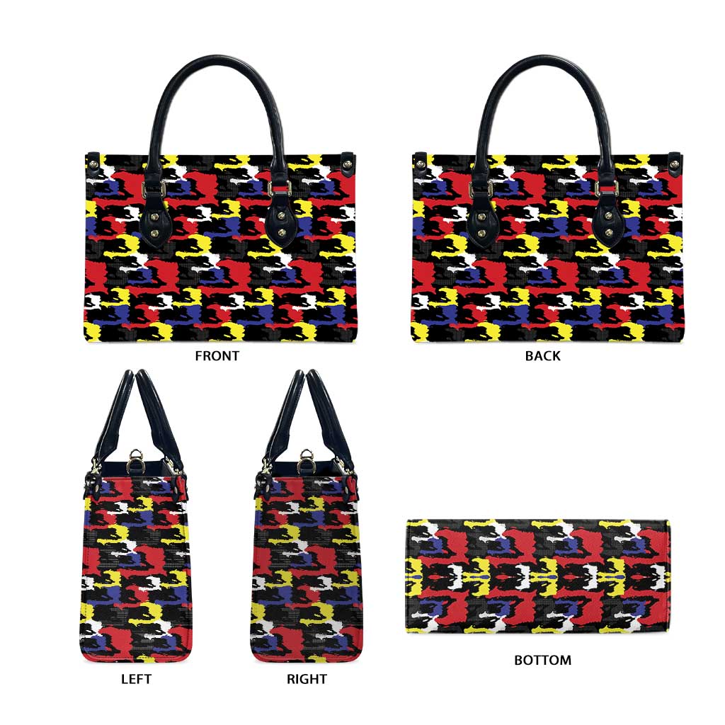 Haiti Map Camouflage Colorful Leather Bag - African Pride