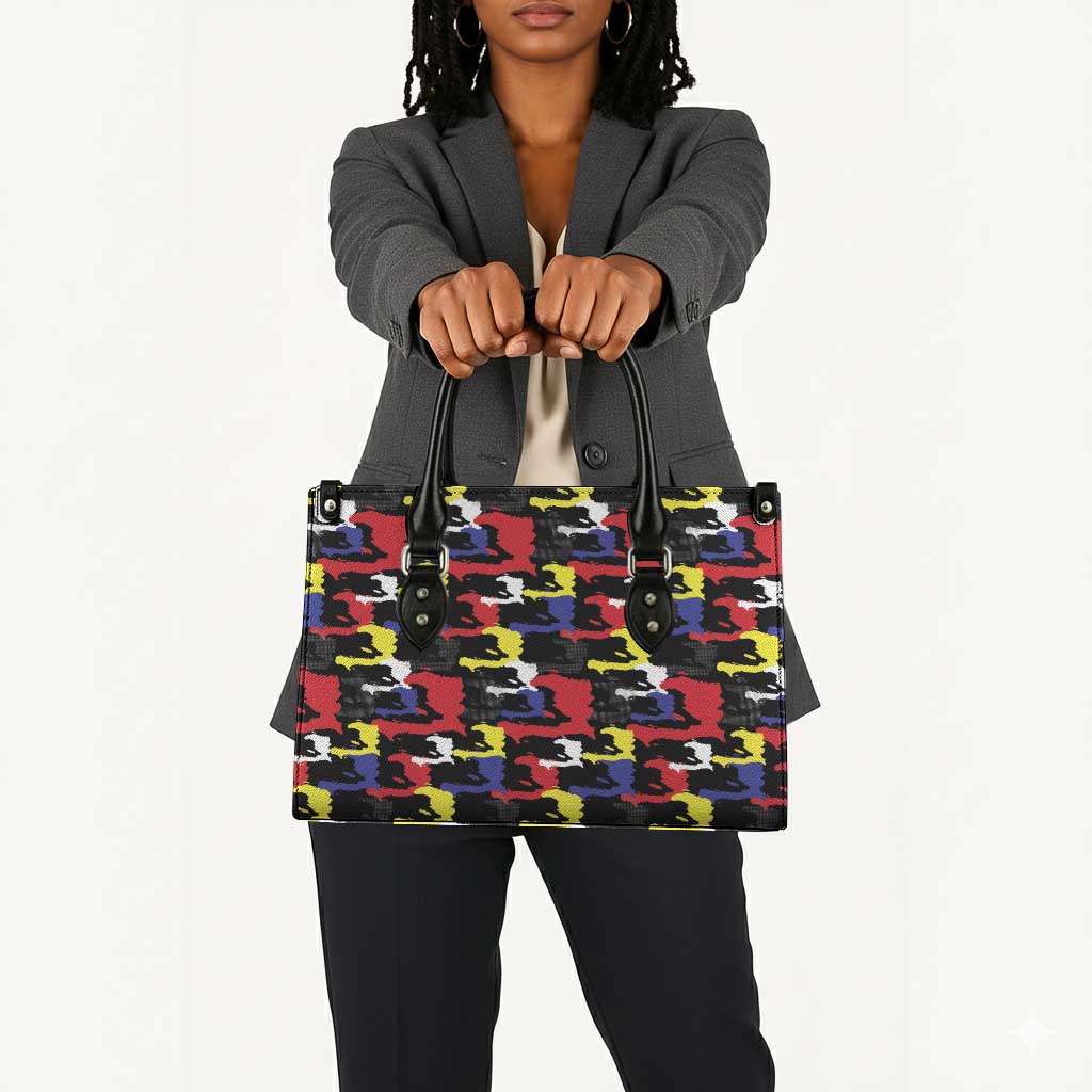 Haiti Map Camouflage Colorful Leather Bag - African Pride