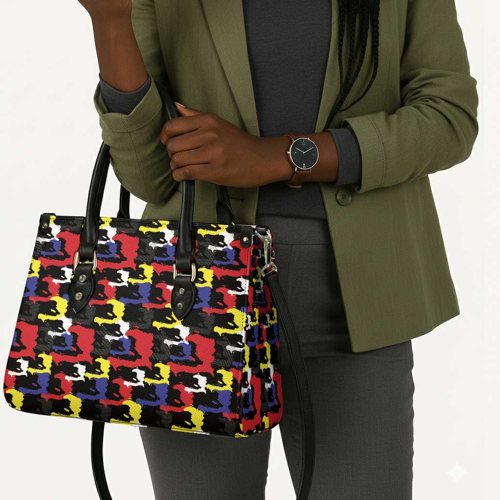 Haiti Map Camouflage Colorful Leather Bag - African Pride