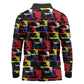 Haiti Map Camouflage Colorful Long Sleeve Polo Shirt - African Pride