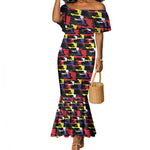 Haiti Map Camouflage Colorful Mermaid Dress - African Pride