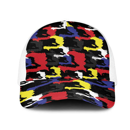 Haiti Map Camouflage Colorful Mesh Trucker Cap - African Pride