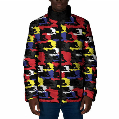 Haiti Map Camouflage Colorful Padded Jacket - African Pride