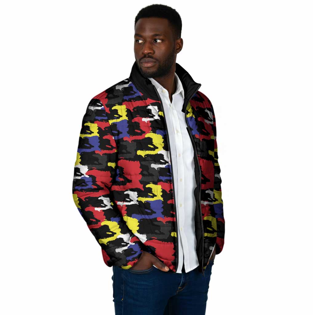 Haiti Map Camouflage Colorful Padded Jacket - African Pride