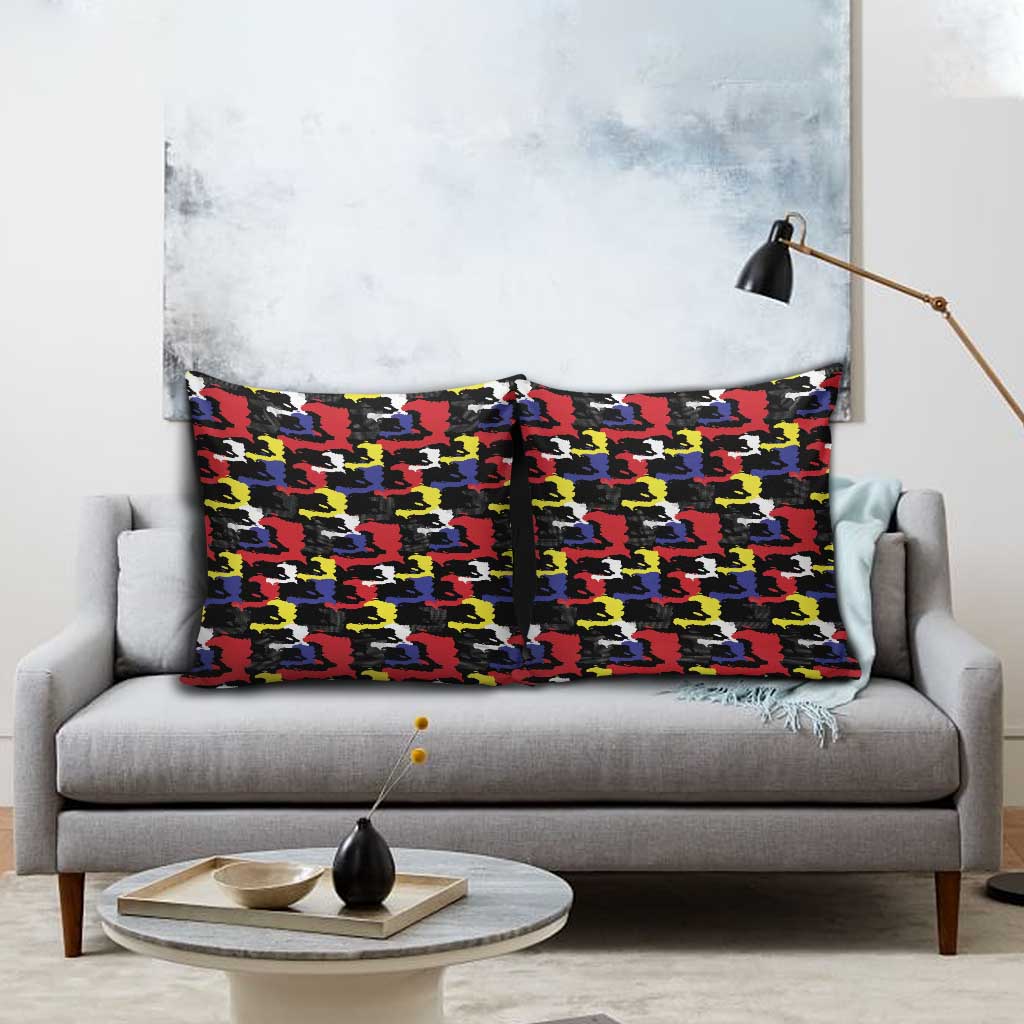 Haiti Map Camouflage Colorful Pillow Cover - African Pride